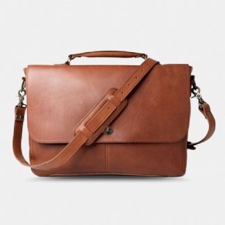 Męska Torba Wielofunkcyjna Ze Skóry Pu W Stylu Vintage 15.6 Cala Na Laptopa Torba Przeciw Kradzieży Torba Crossbody