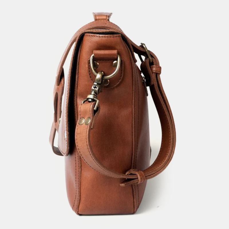 Męska Torba Wielofunkcyjna Ze Skóry Pu W Stylu Vintage 15.6 Cala Na Laptopa Torba Przeciw Kradzieży Torba Crossbody