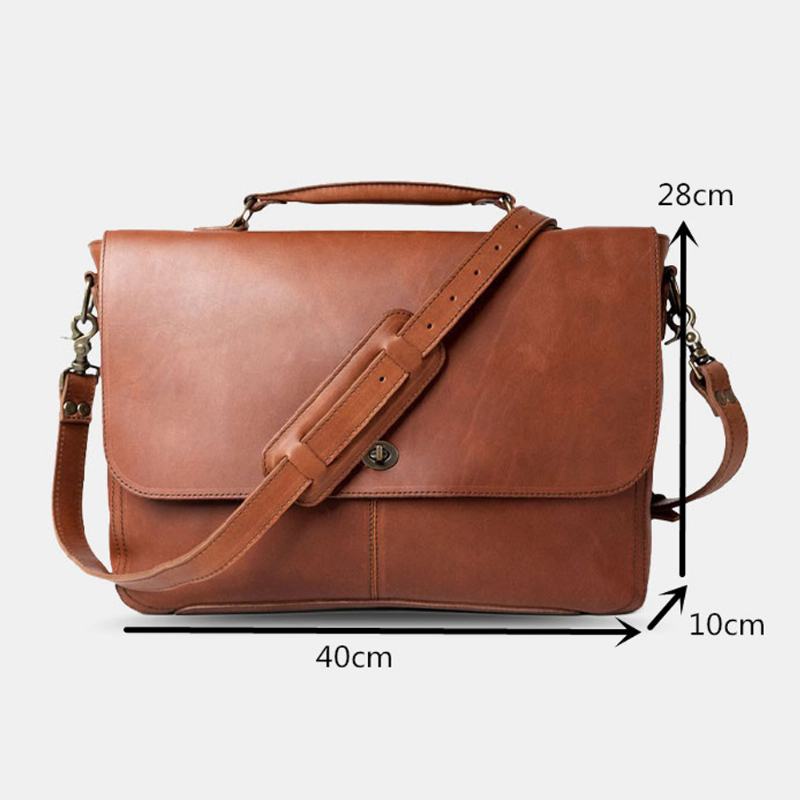 Męska Torba Wielofunkcyjna Ze Skóry Pu W Stylu Vintage 15.6 Cala Na Laptopa Torba Przeciw Kradzieży Torba Crossbody