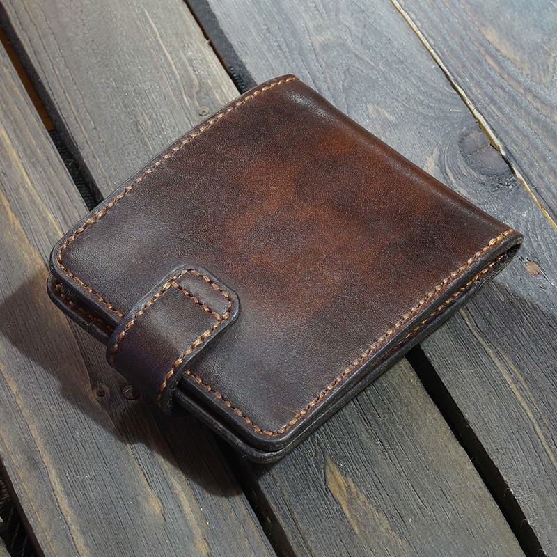 Męska Torba Z Prawdziwej Skóry Bifold Z Wieloma Gniazdami Na Karty Vintage Edc Coin Bag Belt Sheath Wallet Waist Bag