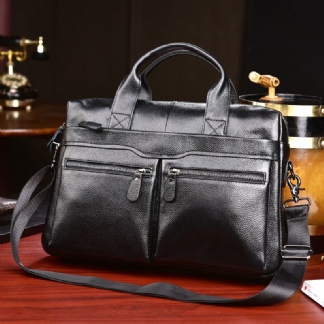 Męska Torba Z Prawdziwej Skóry Business Multi-carry 14-calowa Torba Na Laptopa Teczka Crossbody Torba Na Ramię