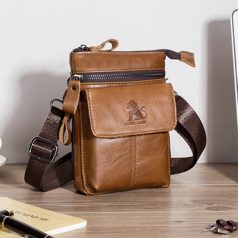 Męska Torba Z Prawdziwej Skóry Multi-carry Crossbody Torba Ze Skóry Bydlęcej