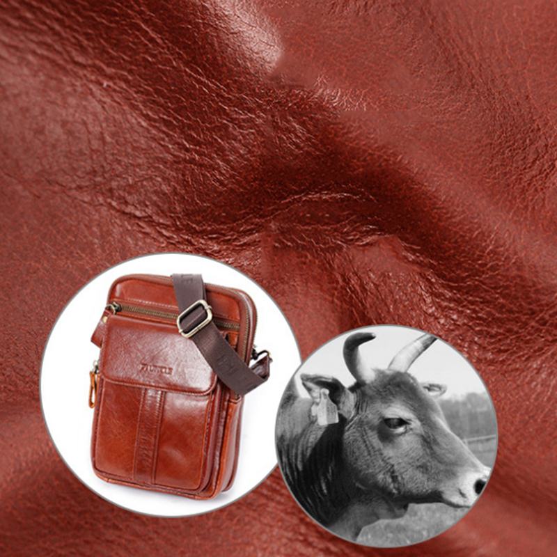 Męska Torba Z Prawdziwej Skóry Retro Business Wielofunkcyjna Torba Na Klatkę Piersiową Torba Na Ramię Cross Body