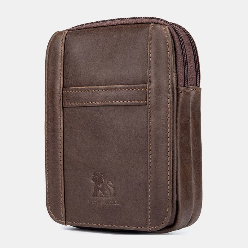 Męska Torba Z Prawdziwej Skóry Retro Outdoor 6.5-calowa Torba Na Telefon Z Paskiem Na Rękę Bez Torby Na Talię