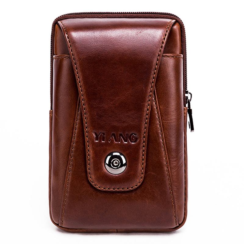 Męska Torba Z Prawdziwej Skóry W Stylu Vintage Business Crossbody Torba Na Telefon Komórkowy Na 6-calowe Telefony