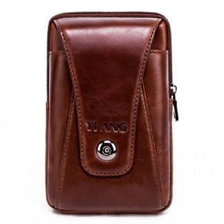 Męska Torba Z Prawdziwej Skóry W Stylu Vintage Business Crossbody Torba Na Telefon Komórkowy Na 6-calowe Telefony