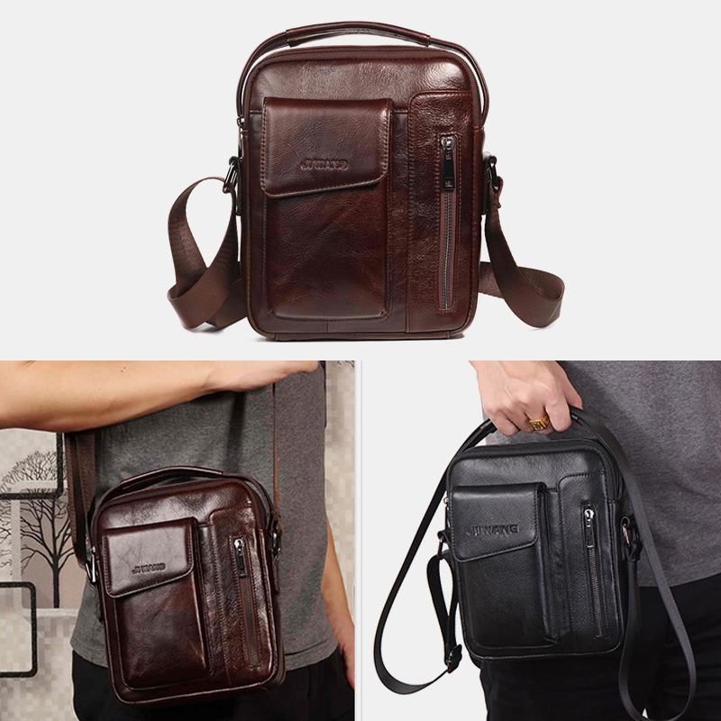 Męska Torba Z Prawdziwej Skóry W Stylu Vintage Crossbody Torba Na Ramię Torba Biznesowa