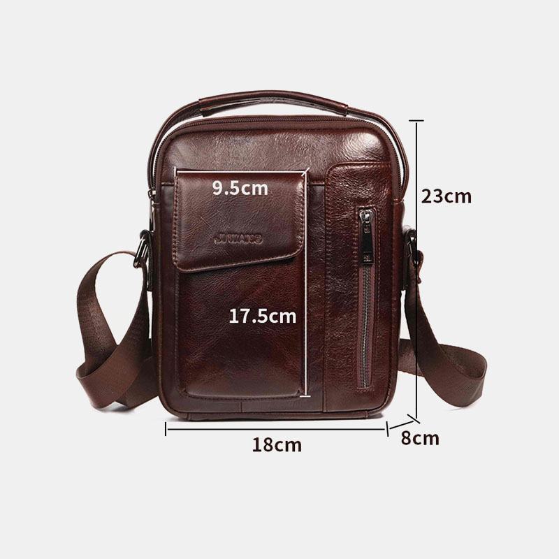 Męska Torba Z Prawdziwej Skóry W Stylu Vintage Crossbody Torba Na Ramię Torba Biznesowa