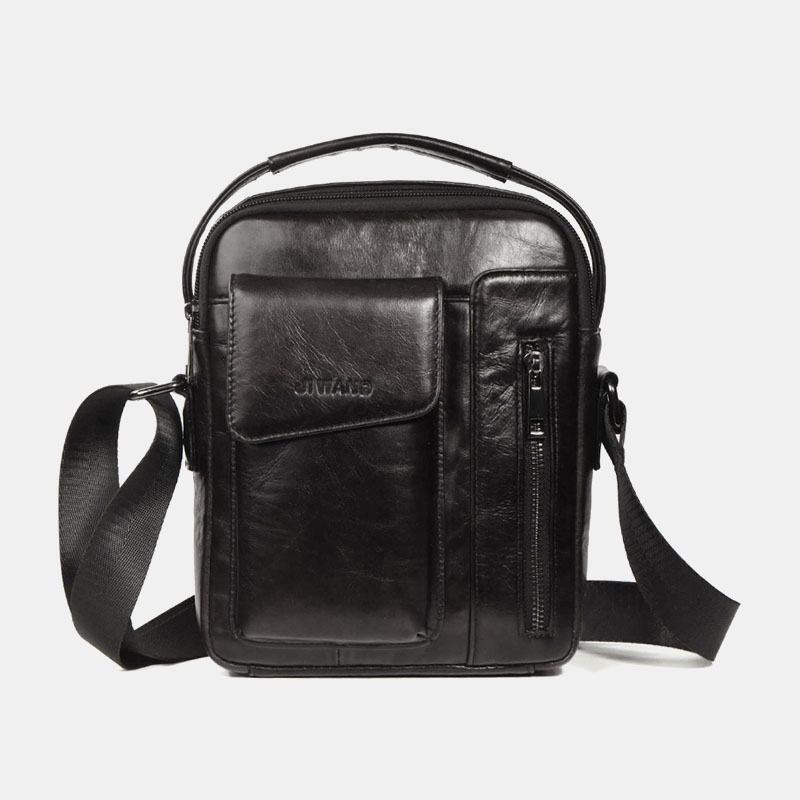 Męska Torba Z Prawdziwej Skóry W Stylu Vintage Crossbody Torba Na Ramię Torba Biznesowa