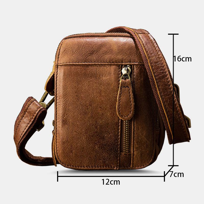 Męska Torba Z Wieloma Kieszeniami O Dużej Pojemności Torby Na Ramię Crossbody Retro Casual 6.5-calowa Torba Na Telefon