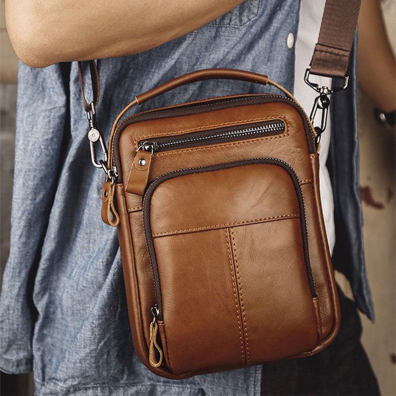 Męska Torba Z Wieloma Kieszeniami Retro 6.5 Cala Torba Na Telefon Torba Na Talię Tylna Kieszeń Z Zabezpieczeniem Przed Kradzieżą Torby Crossbody Torba Na Pasek