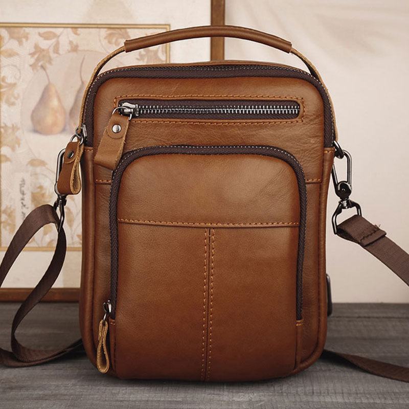 Męska Torba Z Wieloma Kieszeniami Retro 6.5 Cala Torba Na Telefon Torba Na Talię Tylna Kieszeń Z Zabezpieczeniem Przed Kradzieżą Torby Crossbody Torba Na Pasek