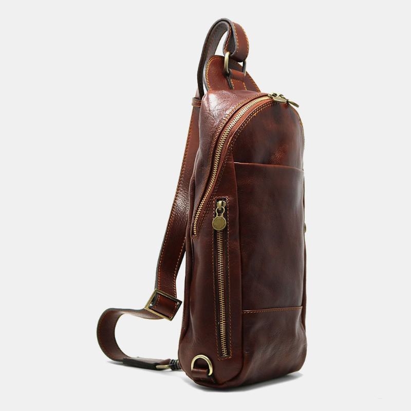 Męska Torba Ze Skóry Pu Anti-theft Vintage Casual Torba Na Ramię Torba Na Ramię Torba Na Klatkę Piersiową Torba Na Ramię Hippie Bag