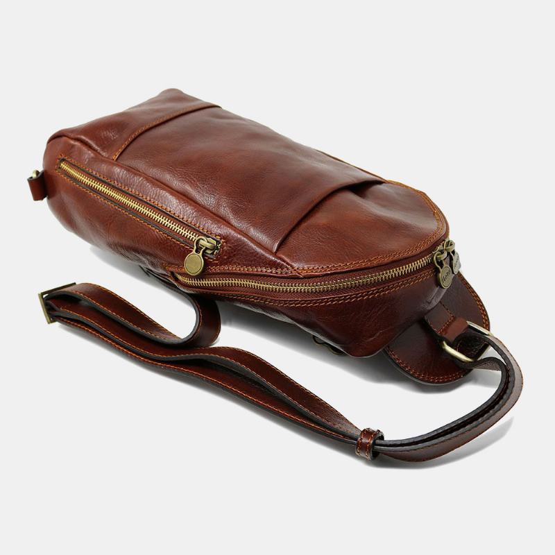 Męska Torba Ze Skóry Pu Anti-theft Vintage Casual Torba Na Ramię Torba Na Ramię Torba Na Klatkę Piersiową Torba Na Ramię Hippie Bag