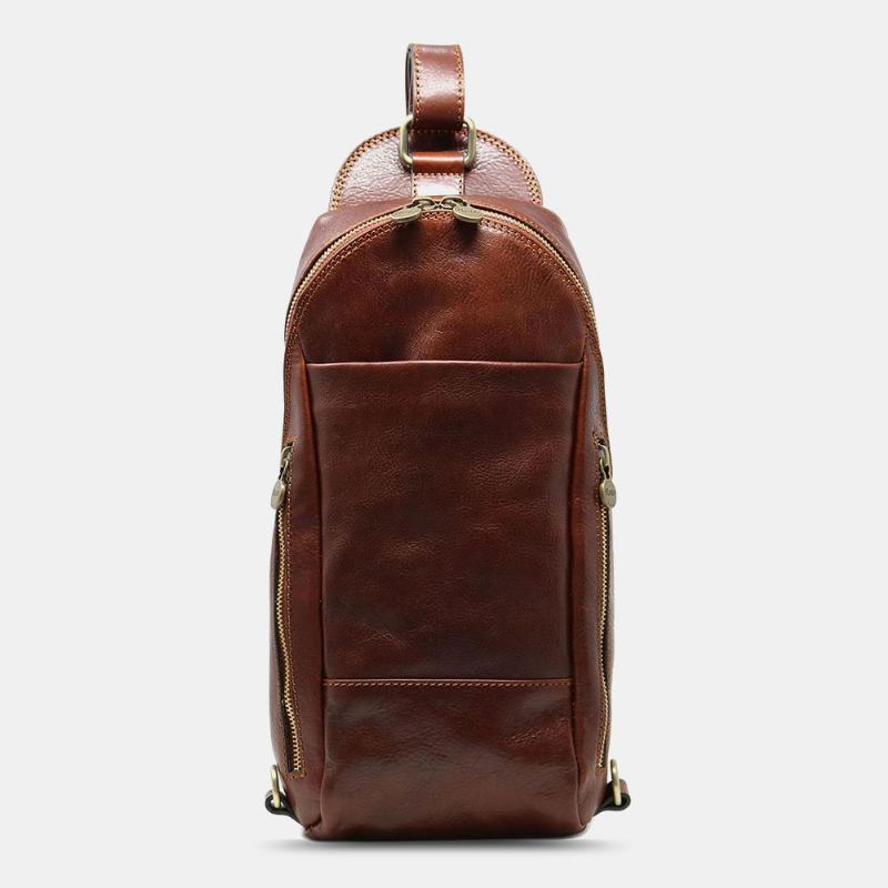 Męska Torba Ze Skóry Pu Anti-theft Vintage Casual Torba Na Ramię Torba Na Ramię Torba Na Klatkę Piersiową Torba Na Ramię Hippie Bag