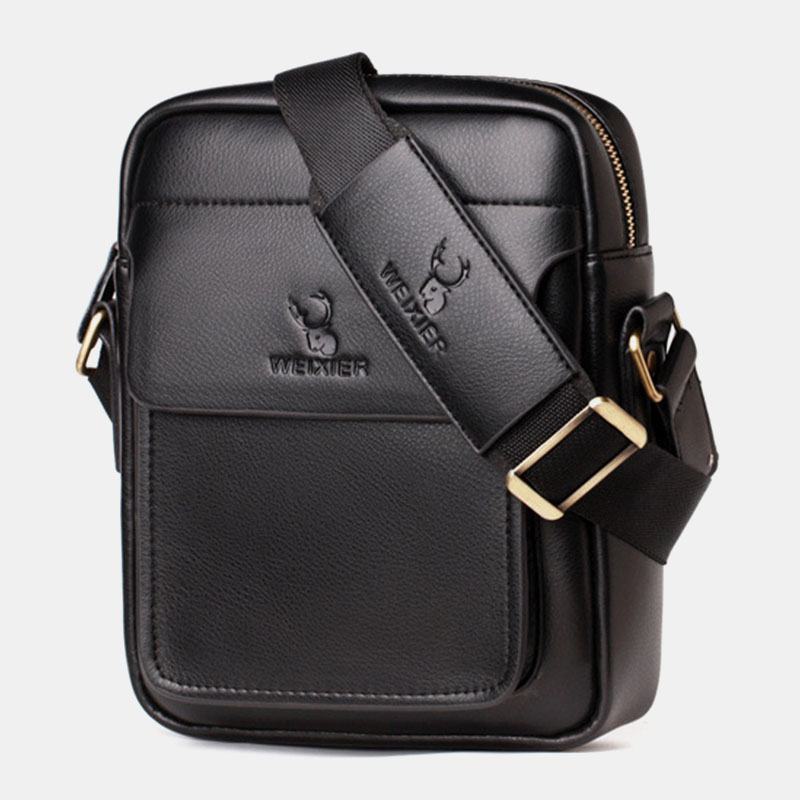 Męska Torba Ze Skóry Pu Z Wieloma Przegródkami Odporna Na Zużycie Torba Crossbody Torba Na Ramię Business Casual 6.3-calowa Torba Na Telefon