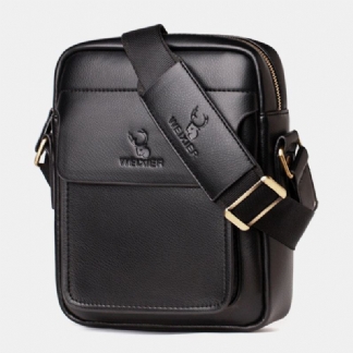 Męska Torba Ze Skóry Pu Z Wieloma Przegródkami Odporna Na Zużycie Torba Crossbody Torba Na Ramię Business Casual 6.3-calowa Torba Na Telefon