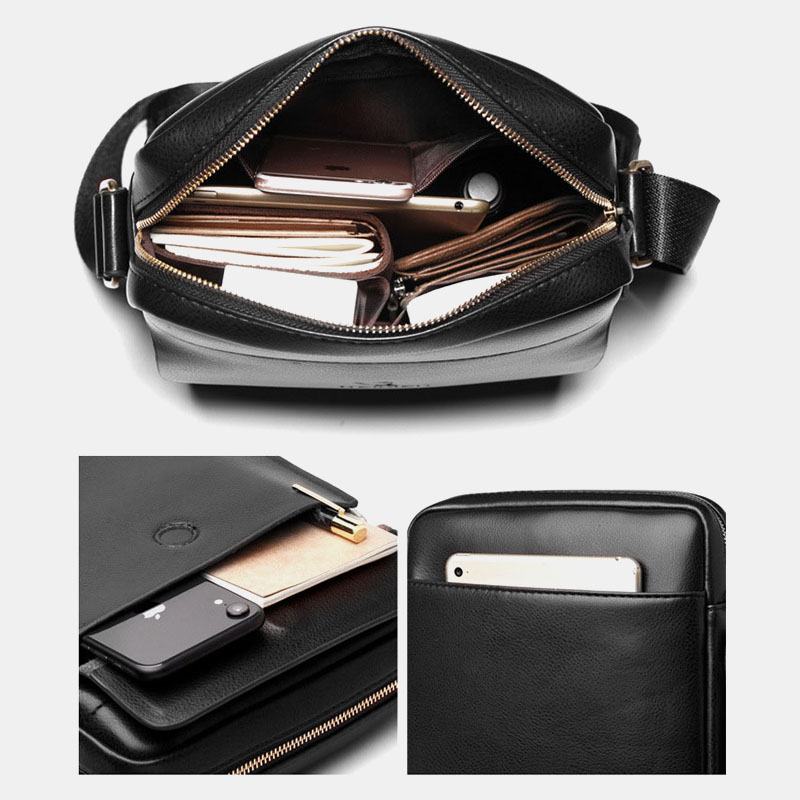 Męska Torba Ze Skóry Pu Z Wieloma Przegródkami Odporna Na Zużycie Torba Crossbody Torba Na Ramię Business Casual 6.3-calowa Torba Na Telefon