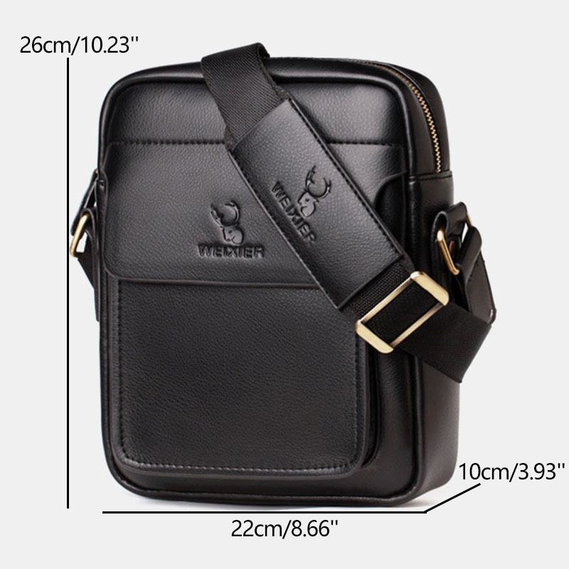 Męska Torba Ze Skóry Pu Z Wieloma Przegródkami Odporna Na Zużycie Torba Crossbody Torba Na Ramię Business Casual 6.3-calowa Torba Na Telefon