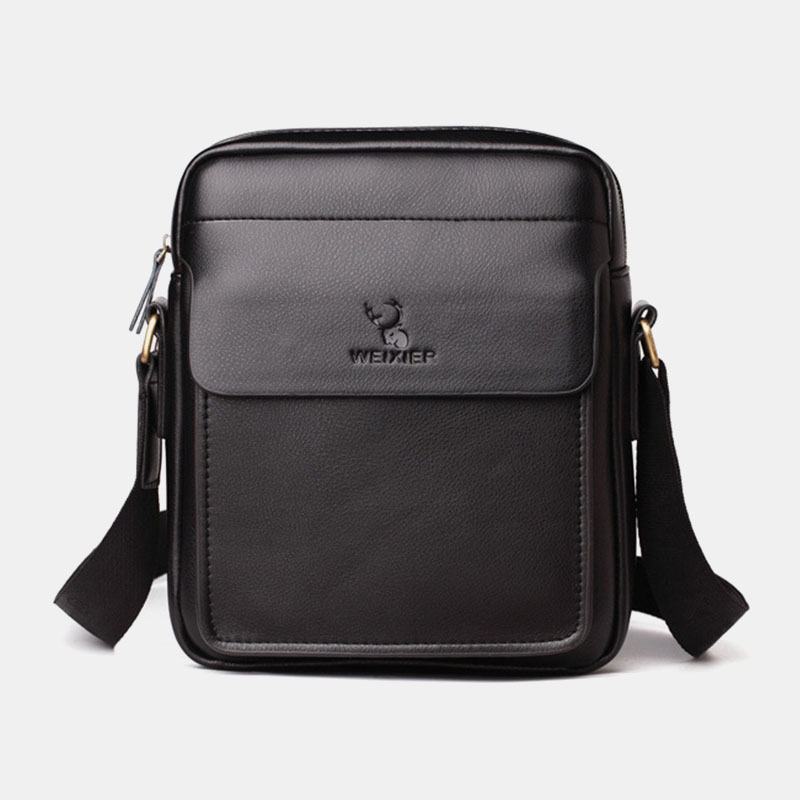 Męska Torba Ze Skóry Pu Z Wieloma Przegródkami Odporna Na Zużycie Torba Crossbody Torba Na Ramię Business Casual 6.3-calowa Torba Na Telefon