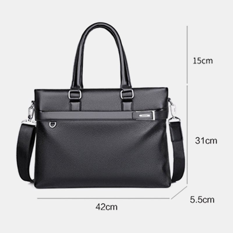 Męska Torba Ze Sztucznej Skóry Business 15.6-calowa Torba Na Laptopa Teczki Torebka Torba Crossbody