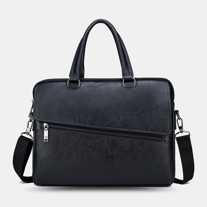 Męska Wielofunkcyjna Torba Ze Skóry Pu Anti-theft Vintage Business Messenger Bag Torba Przez Ramię Torebka Torba Na Ramię