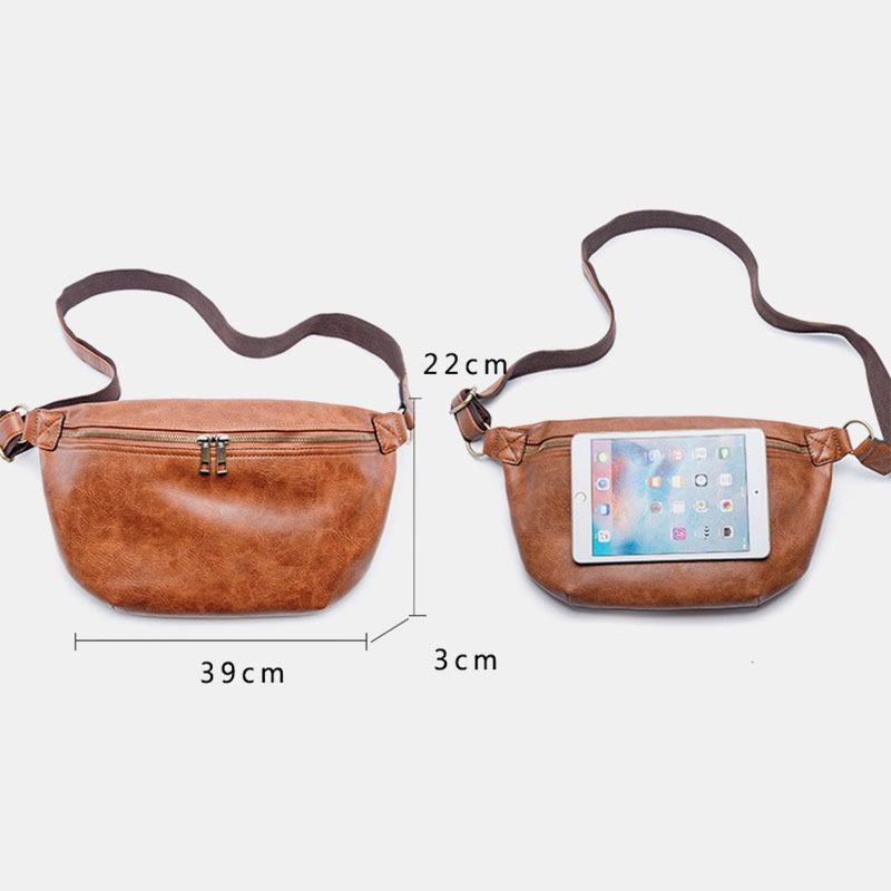 Męska Wodoodporna Torba Crossbody O Dużej Pojemności Pu Skórzana Antykradzieżowa Torba Na Co Dzień Na Talię Torba Na Klatkę Piersiową Torba Na Ramię