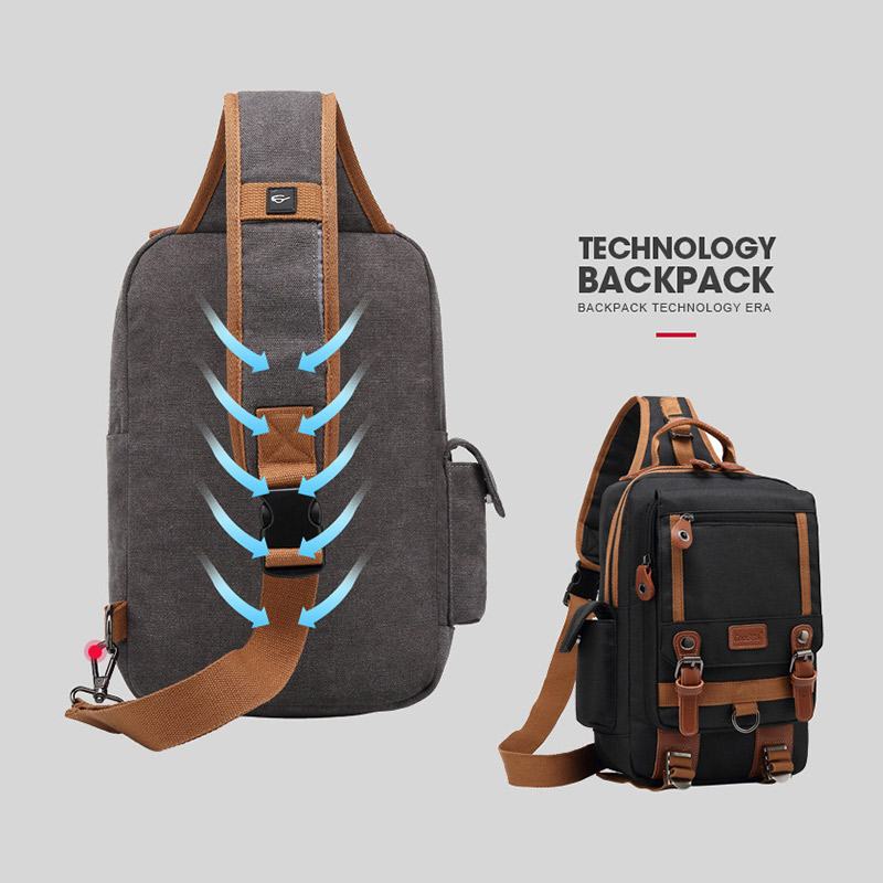 Męska Wodoodporna Torba Na Klatkę Piersiową Oxford Multi-pocket Outdoor Travel Wielofunkcyjna Torba Crossbody Z Zabezpieczeniem Przeciw Kradzieży