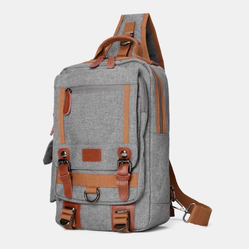 Męska Wodoodporna Torba Na Klatkę Piersiową Oxford Multi-pocket Outdoor Travel Wielofunkcyjna Torba Crossbody Z Zabezpieczeniem Przeciw Kradzieży