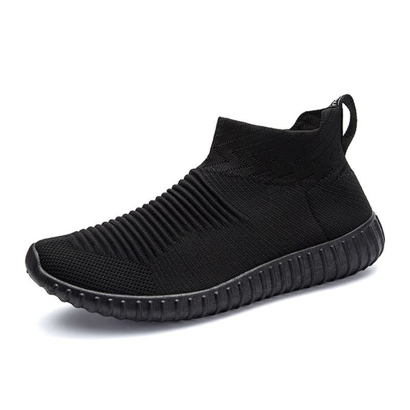 Męska Wygodna Dzianina High Top Slip On Sneakers