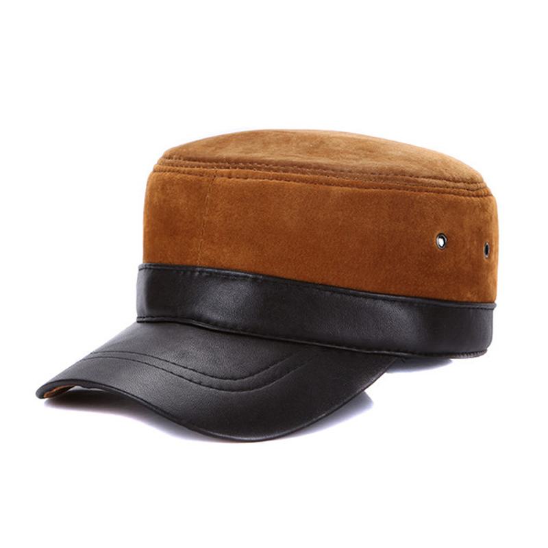 Męska Zimowa Ciepła Wojskowa Płaska CZapka Casual Outdoor Sun Visor Baseball Hat