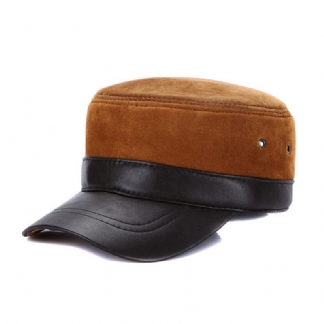 Męska Zimowa Ciepła Wojskowa Płaska CZapka Casual Outdoor Sun Visor Baseball Hat