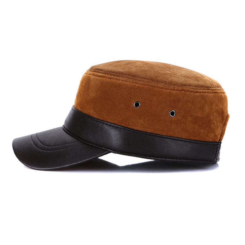 Męska Zimowa Ciepła Wojskowa Płaska CZapka Casual Outdoor Sun Visor Baseball Hat