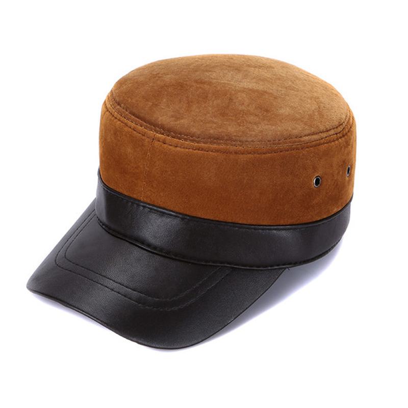 Męska Zimowa Ciepła Wojskowa Płaska CZapka Casual Outdoor Sun Visor Baseball Hat