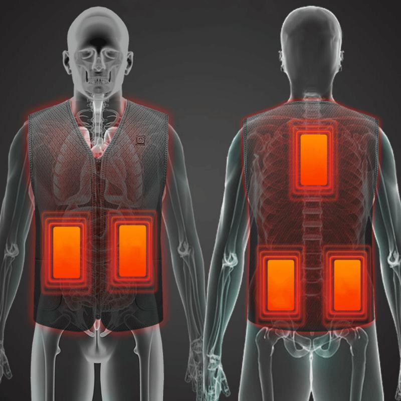 Męska Zimowa Kamizelka Sterująca Ogrzewaniem Elektrycznym Usb 65 ℃