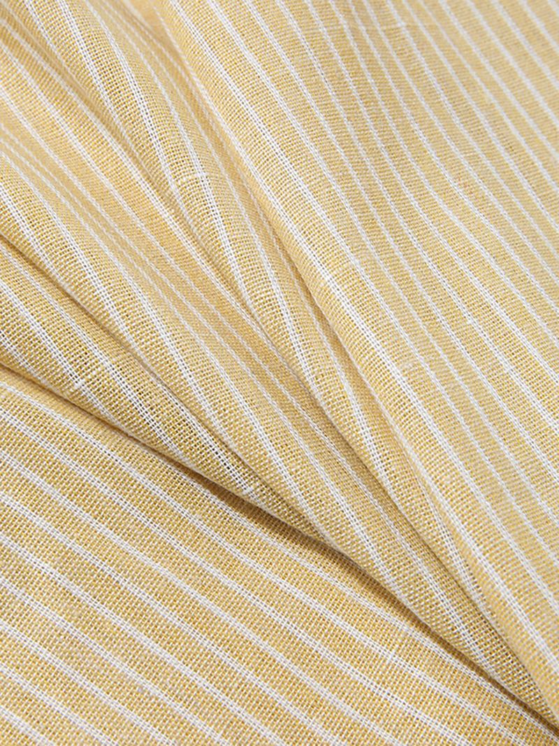 Męski 100% Bawełniany Szlafrok W Paski Kaftan