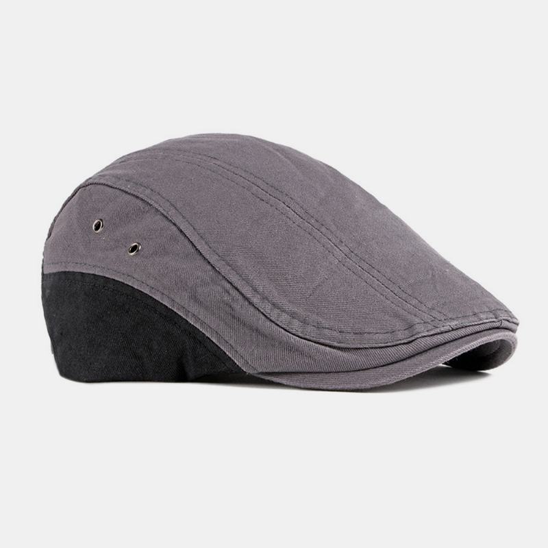 Męski Bawełniany Kolor Patchworkowy Brytyjski Styl Outdoor Casual All-match Sunvisor Forward Hat Beret Hat