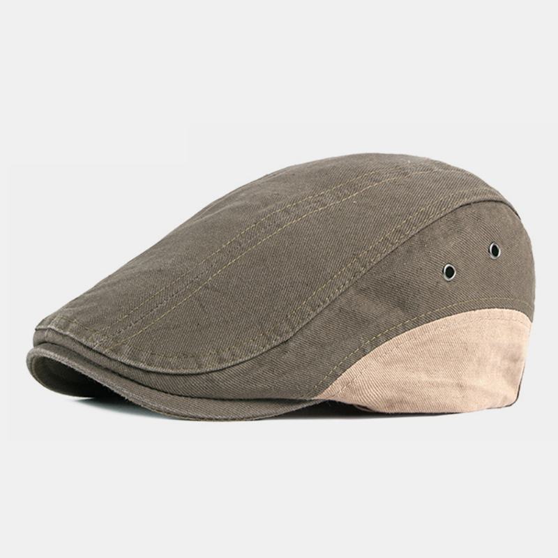 Męski Bawełniany Kolor Patchworkowy Brytyjski Styl Outdoor Casual All-match Sunvisor Forward Hat Beret Hat