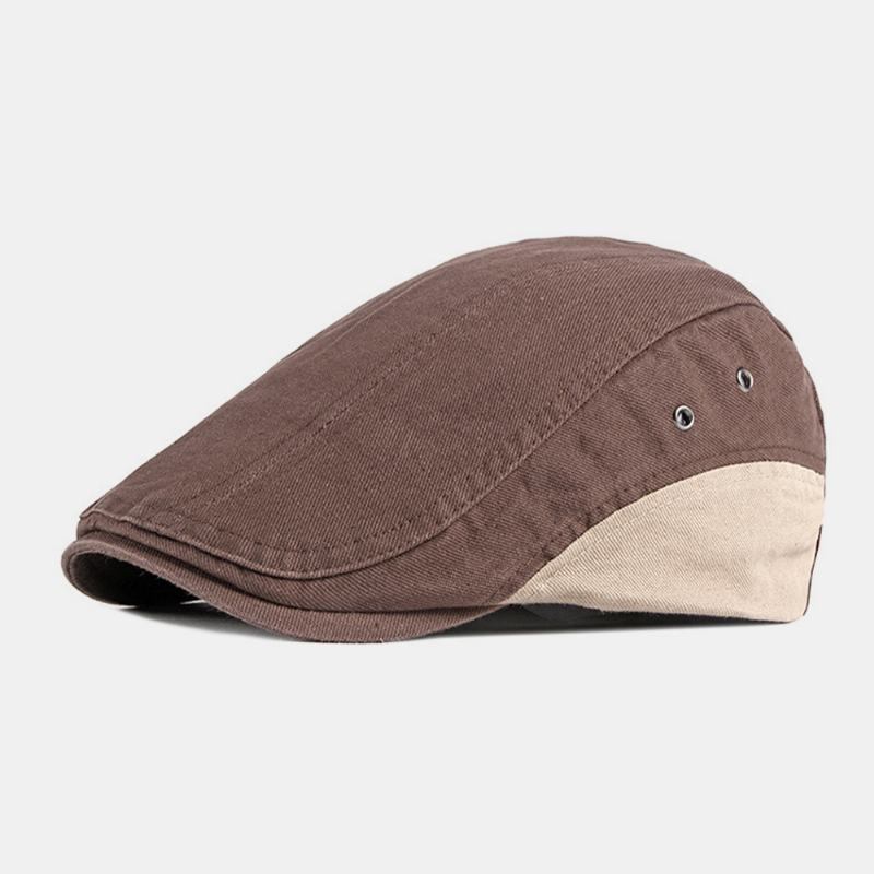 Męski Bawełniany Kolor Patchworkowy Brytyjski Styl Outdoor Casual All-match Sunvisor Forward Hat Beret Hat