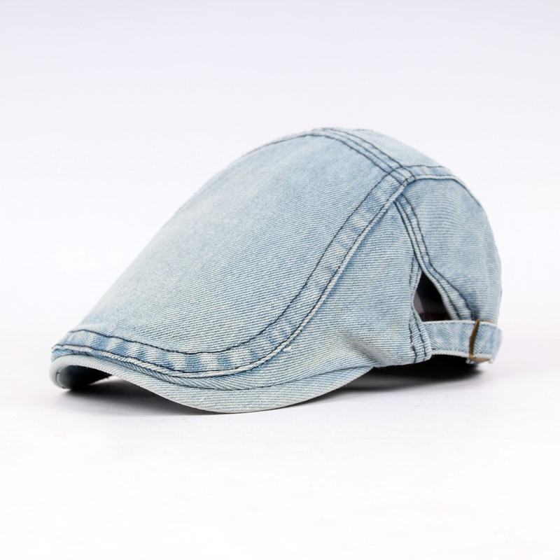 Męski Damski Sprany Denim Regulowany Solidny Beret Malarza