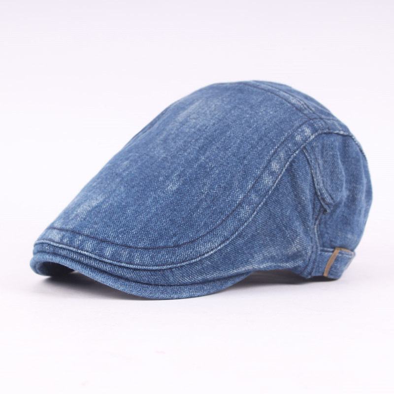 Męski Damski Sprany Denim Regulowany Solidny Beret Malarza