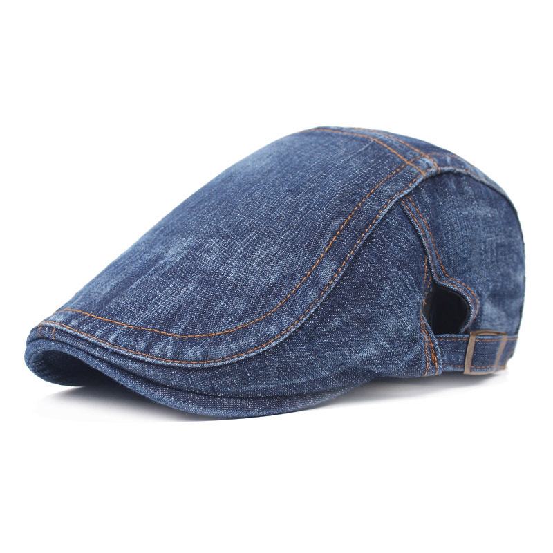 Męski Damski Sprany Denim Regulowany Solidny Beret Malarza