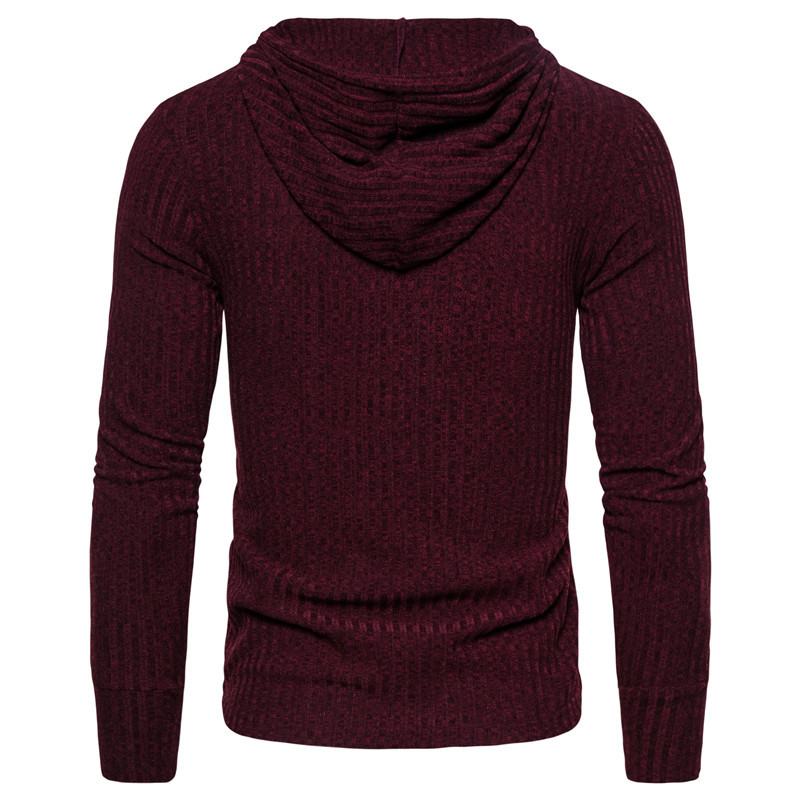 Męski Dopasowany Sweter W Jednolitym Kolorze Ze Stretchem