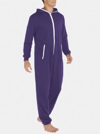 Męski Kombinezon Na Co Dzień Onesies Z Kapturem Loungewear Luźna Piżama