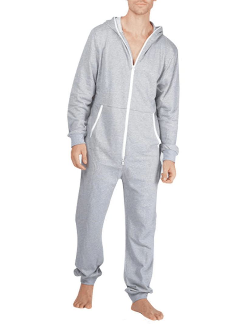 Męski Kombinezon Na Co Dzień Onesies Z Kapturem Loungewear Luźna Piżama