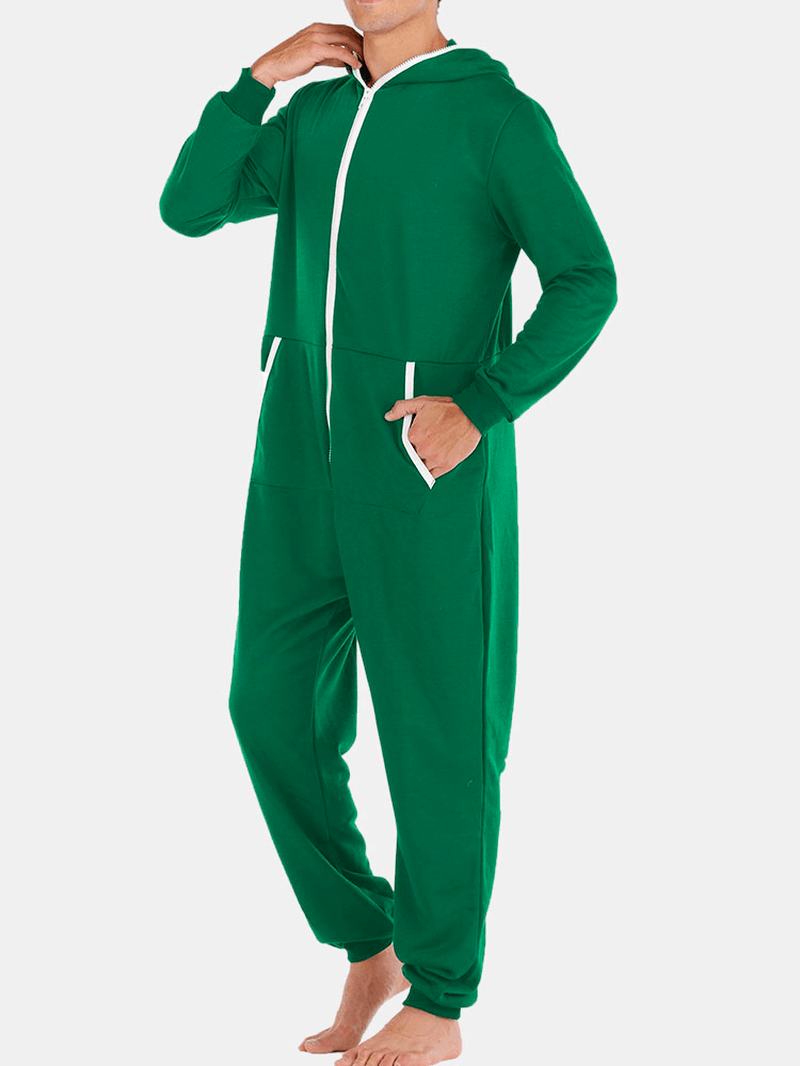 Męski Kombinezon Na Co Dzień Onesies Z Kapturem Loungewear Luźna Piżama