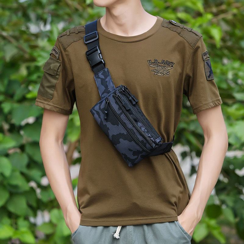 Męski Nylonowy Kamuflaż Multi-carry Multi-pocket Sport Outdoor Tactical Torba Na Ramię Torba Na Klatkę Piersiową