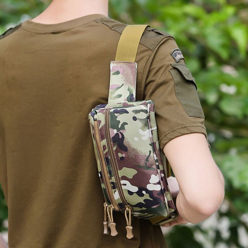 Męski Nylonowy Kamuflaż Multi-carry Multi-pocket Sport Outdoor Tactical Torba Na Ramię Torba Na Klatkę Piersiową