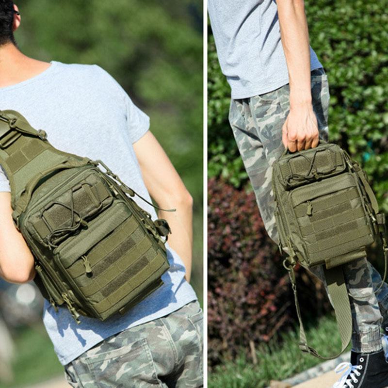 Męski Nylonowy Kamuflaż O Dużej Pojemności Multi-carry Tactical Travel Outdoor Torba Na Klatkę Piersiową Torba Na Ramię