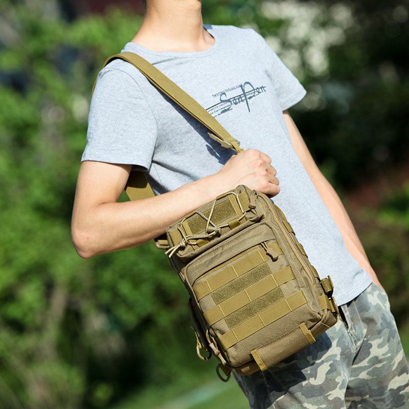 Męski Nylonowy Kamuflaż O Dużej Pojemności Multi-carry Tactical Travel Outdoor Torba Na Klatkę Piersiową Torba Na Ramię